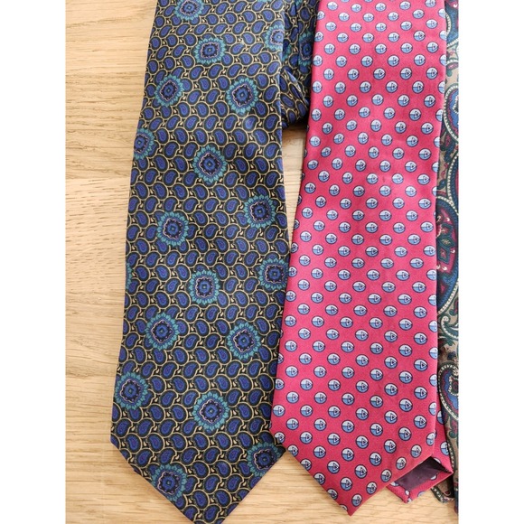 Vtg Lot 7 Silk Various Brand Neck Ties Duck Quail Weitz Penney Pulitzer Burgundy - Picture 2 of 11